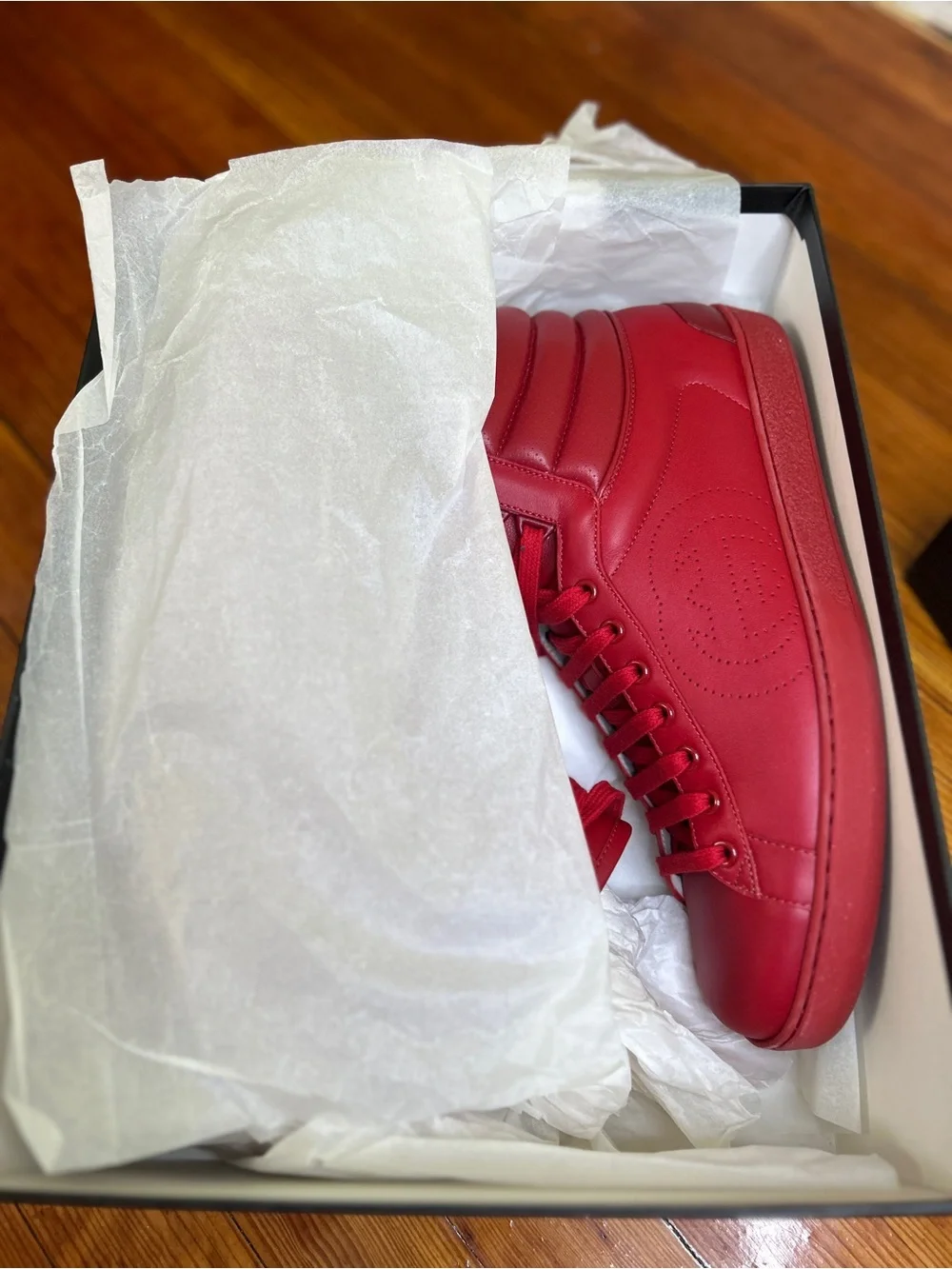 Gucci Ace Red High-Top Sneakers
